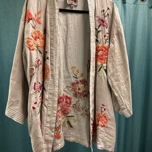 Johnny Was Embroidered Cardigan